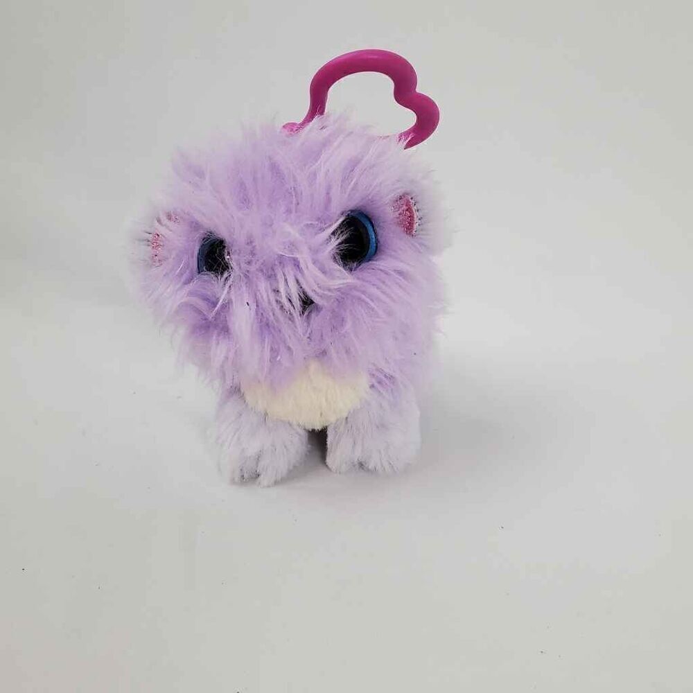 Furry Fluffy Pet Puppy, Keychain, backpack Purple Blue Glitter Eyes shiny ears